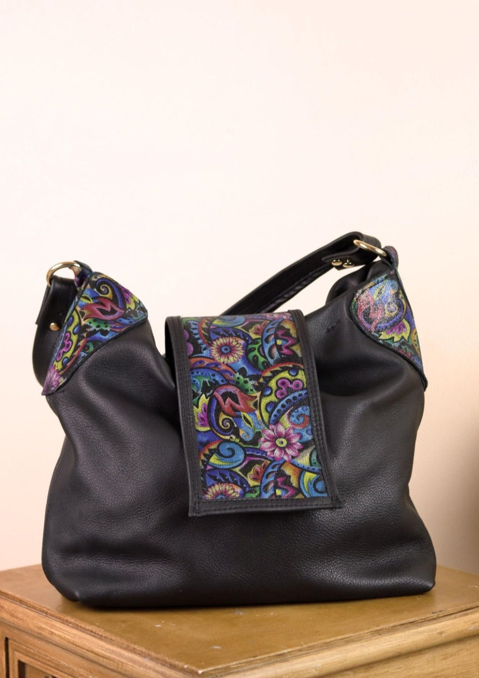 Bolsa hobo negro piel - Aribet - 1