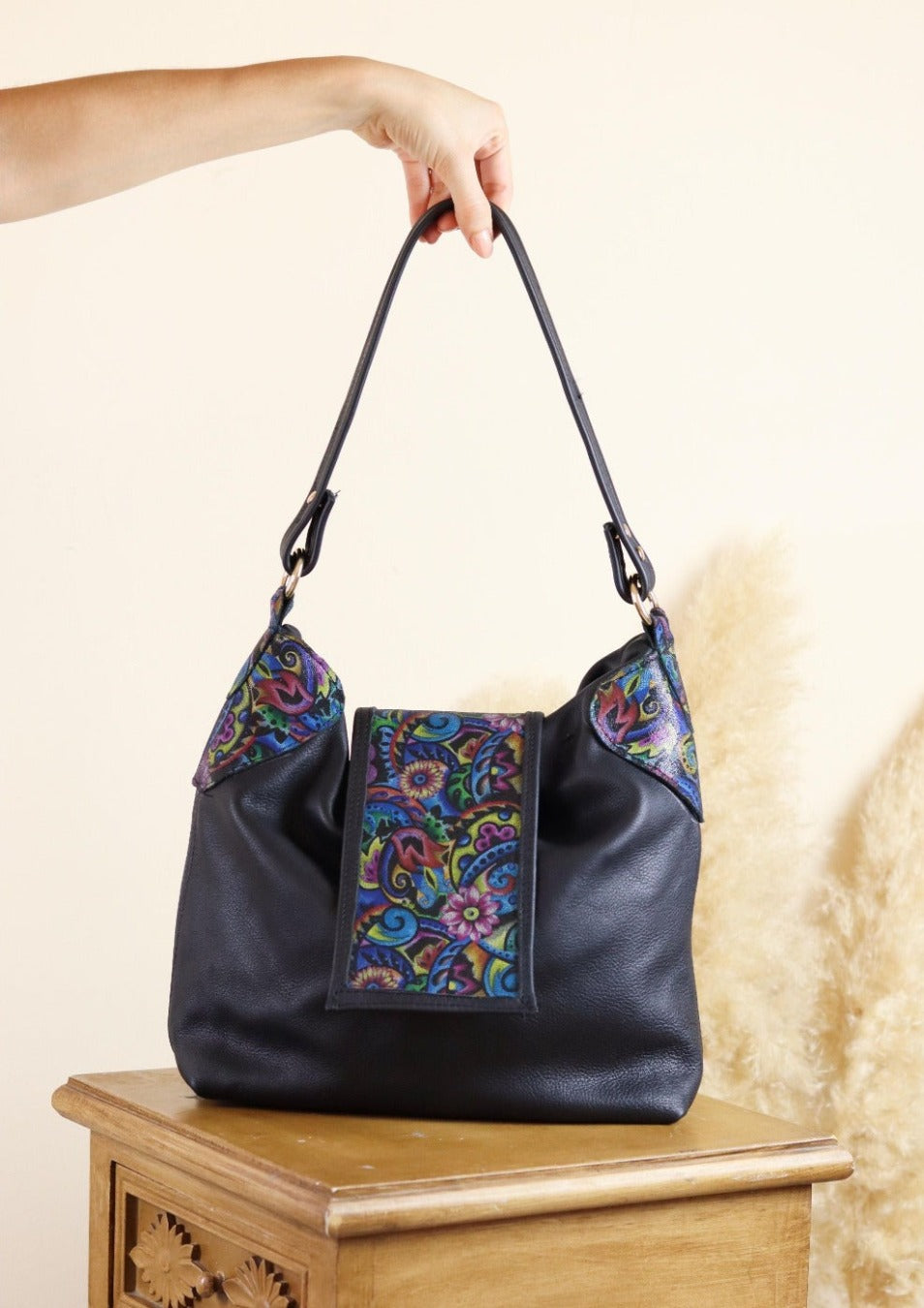 Bolsa hobo negro piel - Aribet - 1